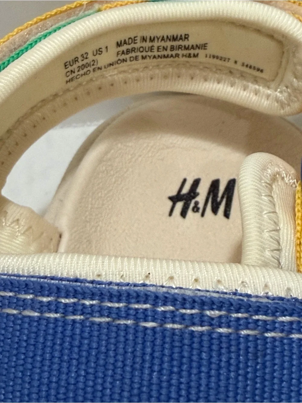 H&M Kids Colorblock Strap Sandals - Yellow, Blue, Green, Red